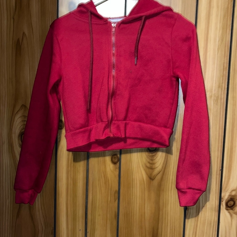 rose back cropped hoodie